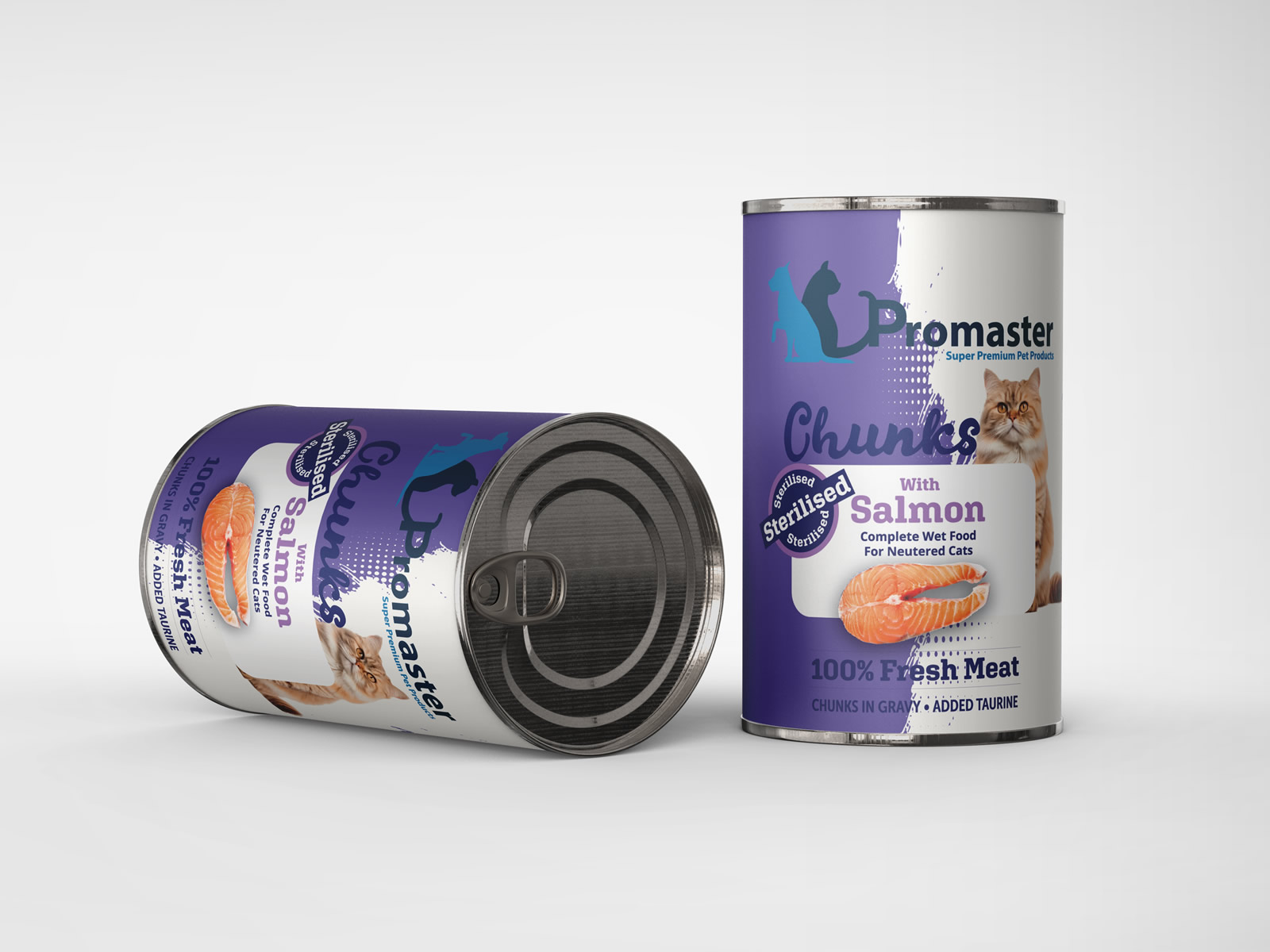 CAT WITH SALMON STERILISED CHUNK IN GRAVY